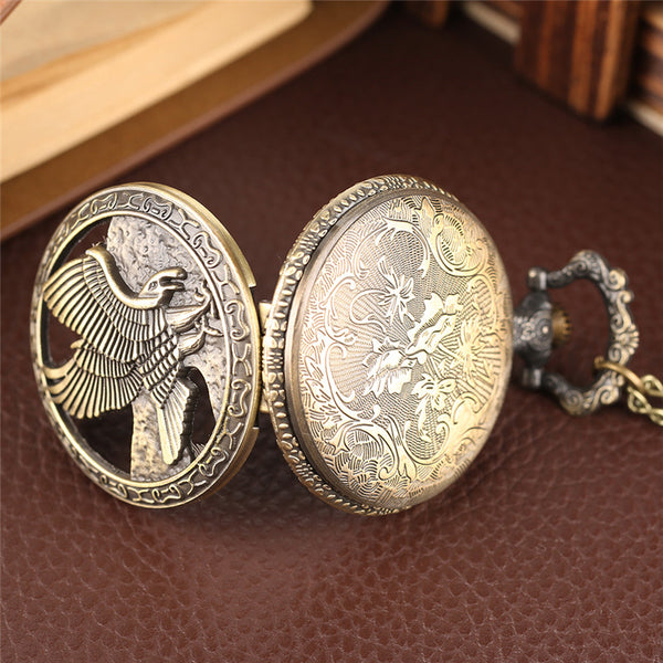 Flying Hunting Eagle Pocket Watch