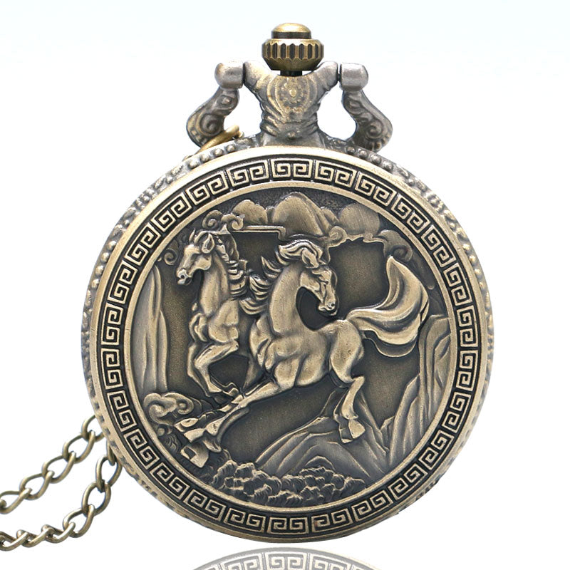 Pegasus Quartz Pocket Watch Flying Horse