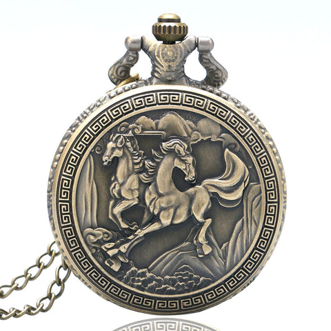 Pegasus Quartz Pocket Watch Flying Horse