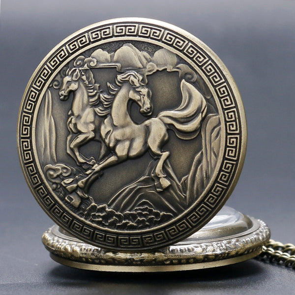 Pegasus Quartz Pocket Watch Flying Horse