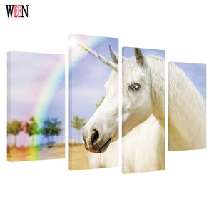 Modern Unicorn Wall Canvas Art (Framed)